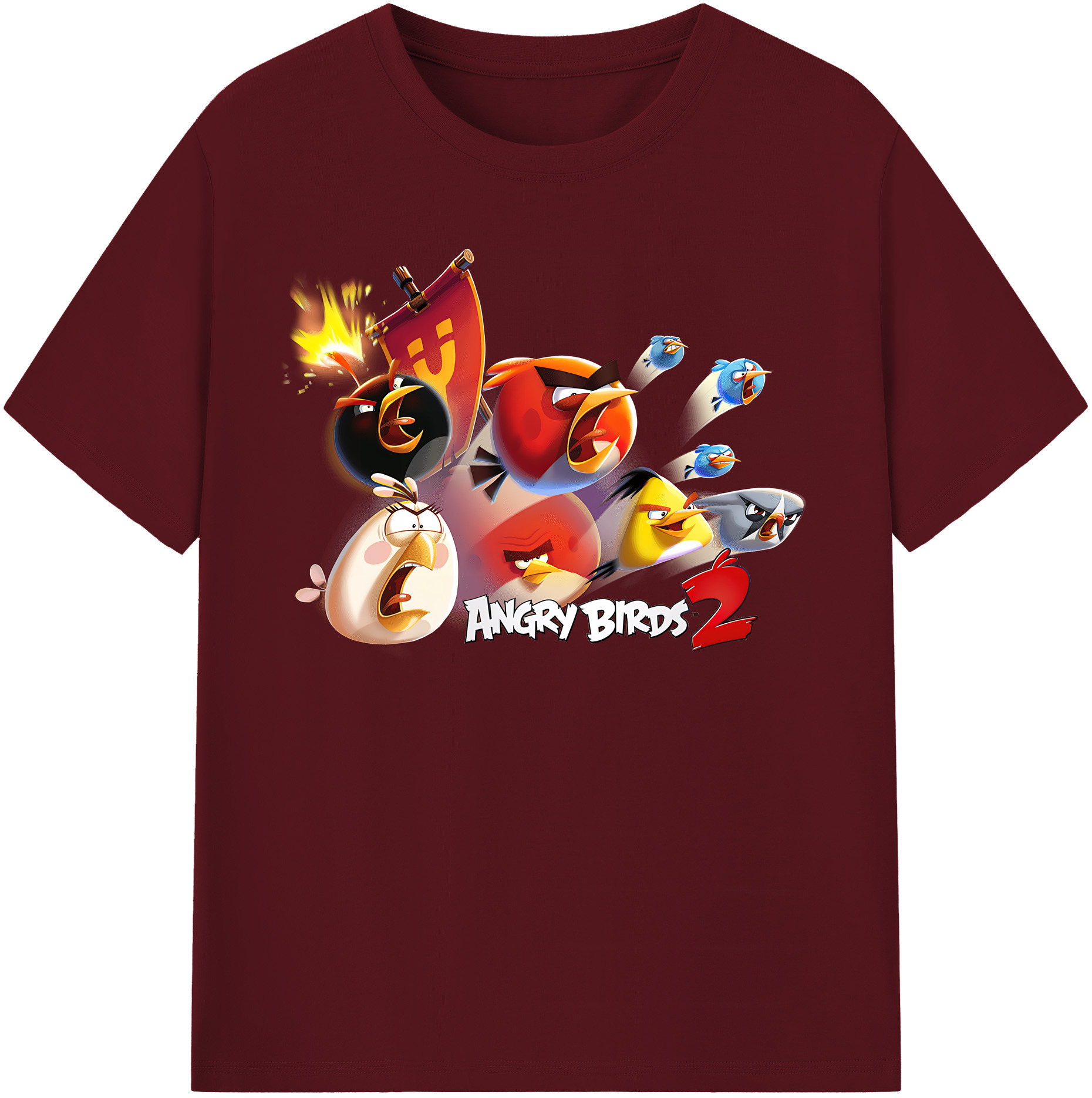 （画像用） Angry Birds アングリーバード 綿100％半袖Tシャツ（フロントプリント）
